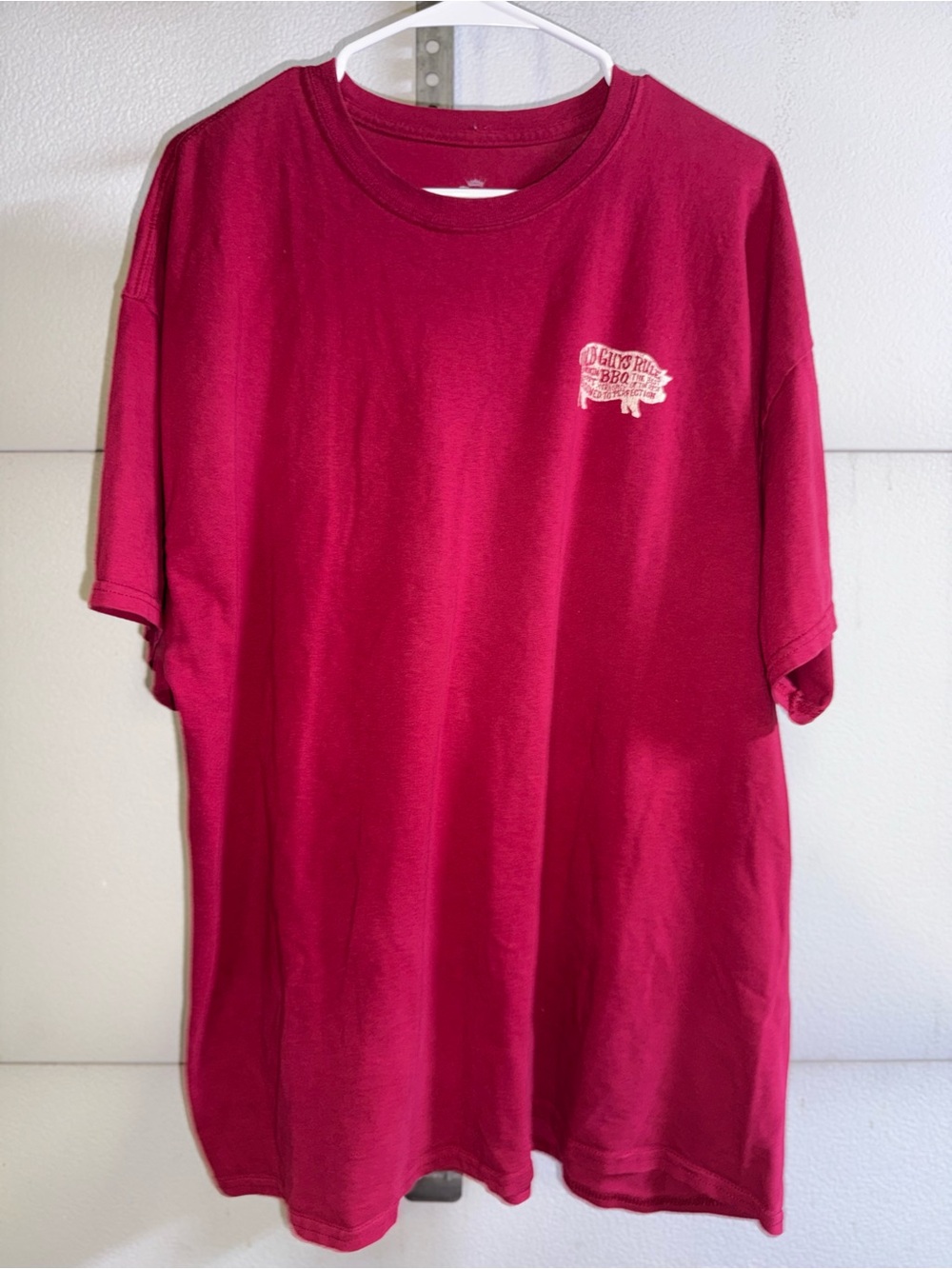 Men's Short-Sleeve Crew Tee in Berry with Chest Logo